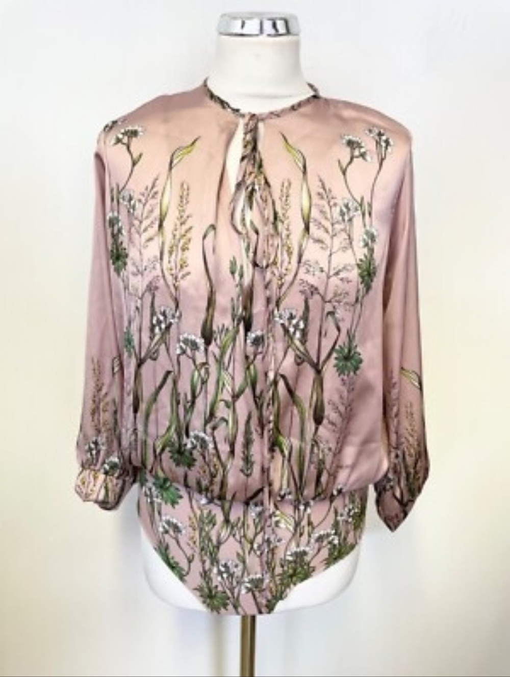 Zara Floral Satin Like Ladies Top - Picture 2 of 5
